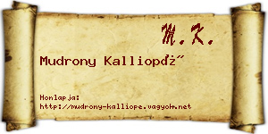 Mudrony Kalliopé névjegykártya