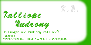 kalliope mudrony business card